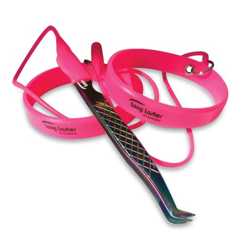 Long Lashes szilikon csipeszfogó karkötő (2db) pink