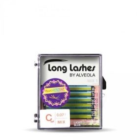   Long Lashes szempilla FLUORESZKÁLÓ MIX pilla-KÉK C 0,07-8-9-10-11-12-13mm
