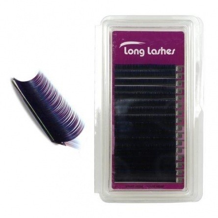 Long Lashes Double Color/Lila C / 0,20 - 8-10-12-14mm