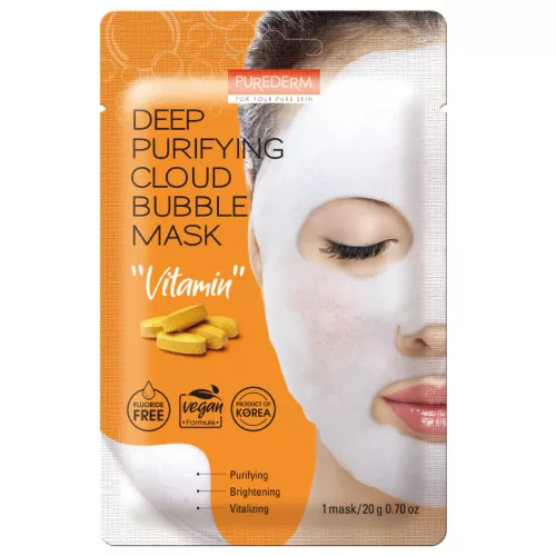 PureDerm Vitaminos mélytisztító bubble maszk